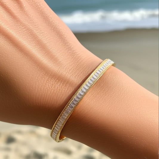 Glam Bangle with Baguette Gems