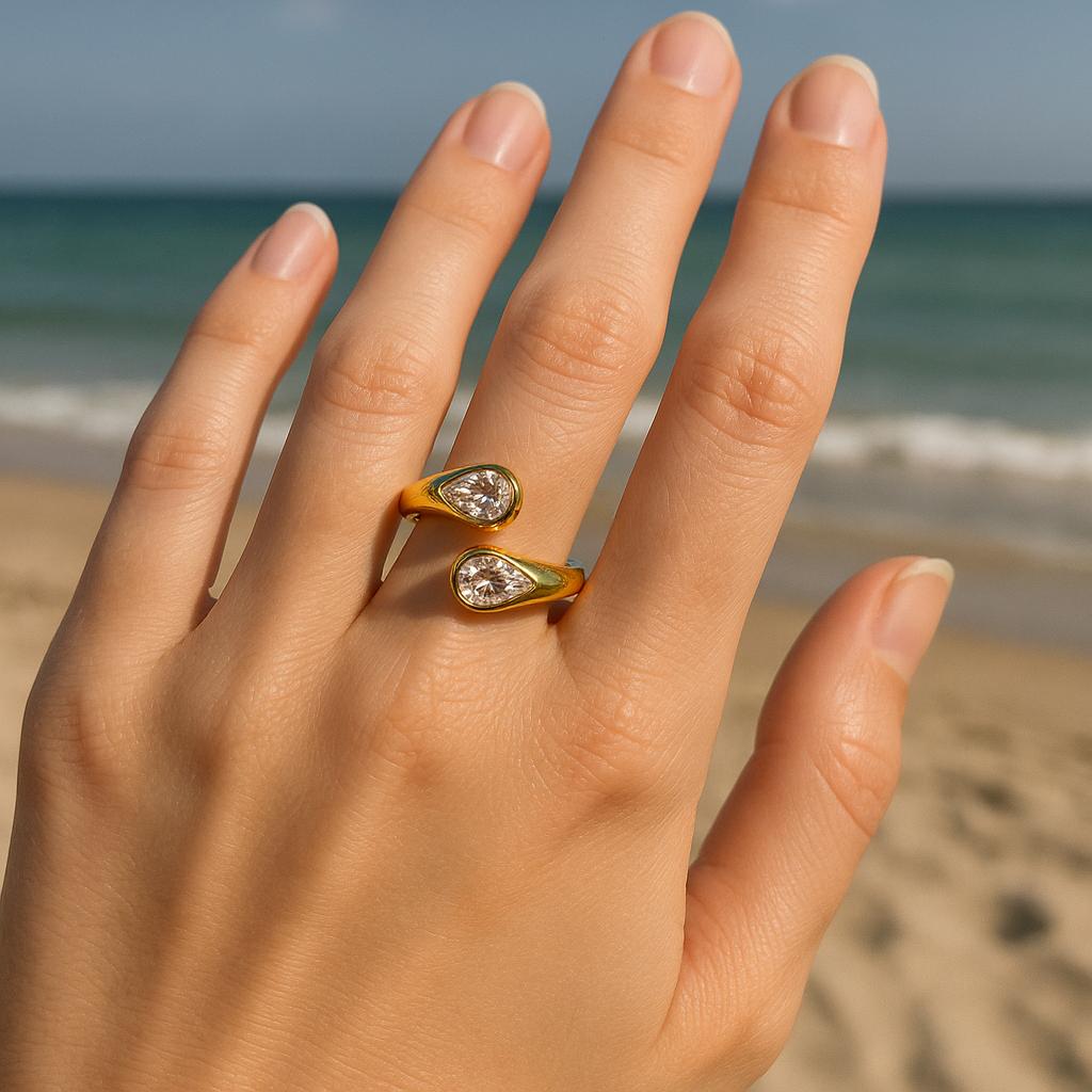 Two Teardrops Ring