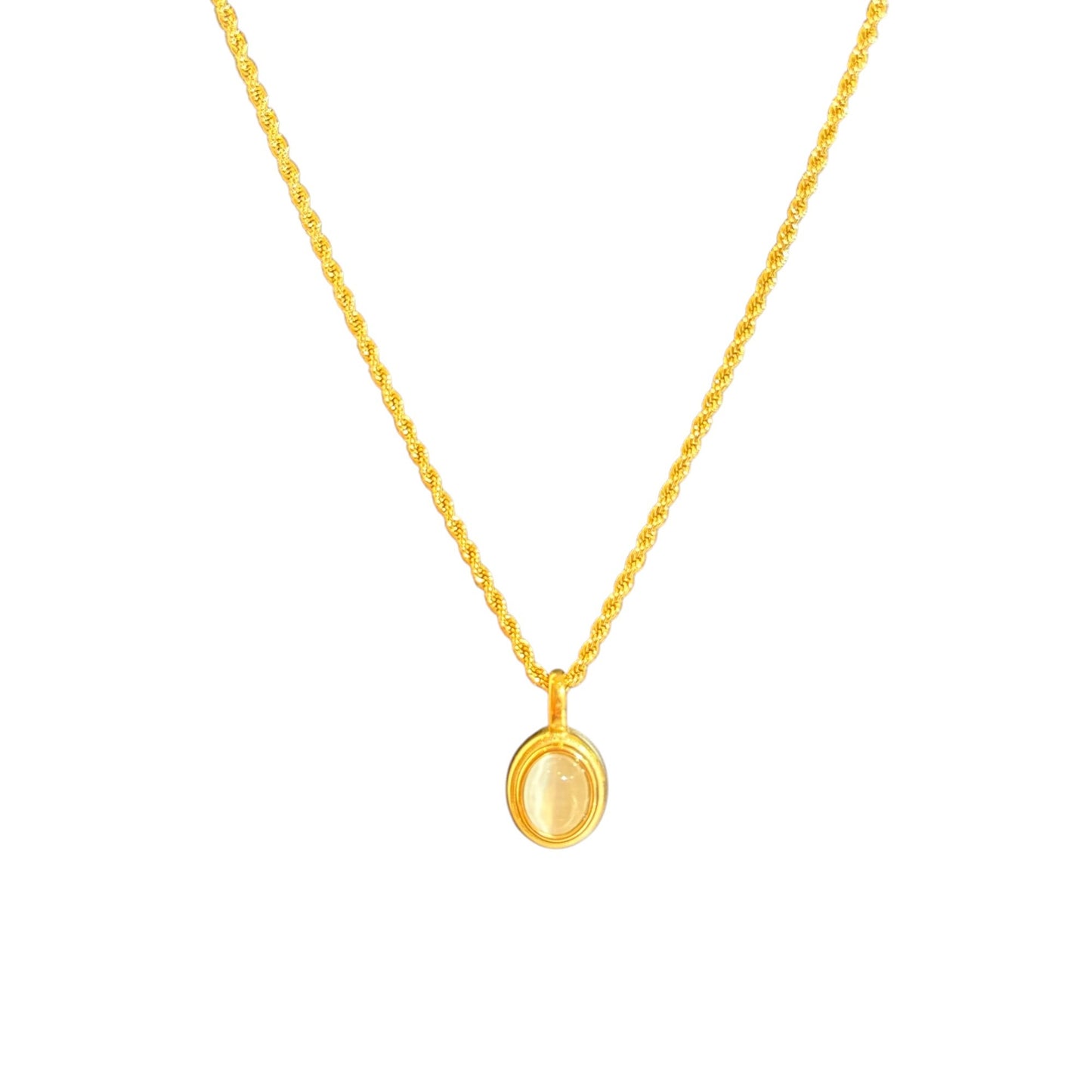 Vintage Oval Pendant Necklace